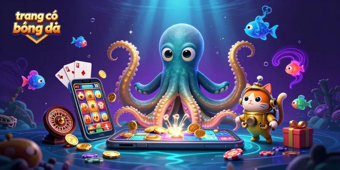 Experience the excitement of trang cá cược bóng đá with vibrant characters and casino gaming elements in a stunning 3D illustration.