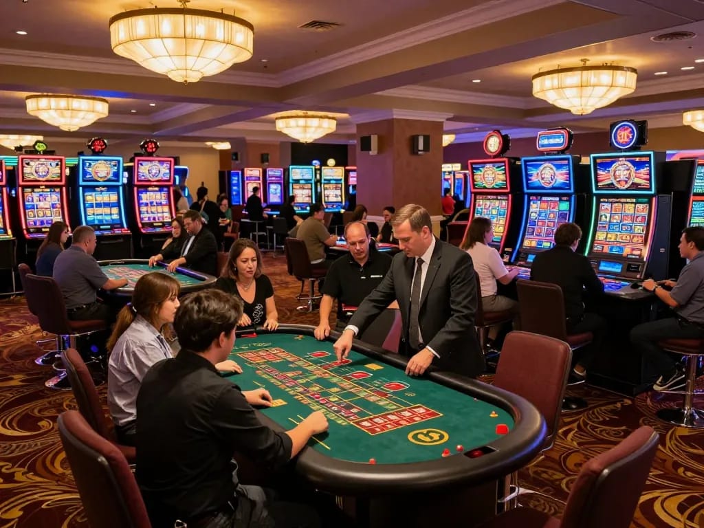 Players at G28 placing bets at roulette tables in a vibrant casino atmosphere full of excitement.