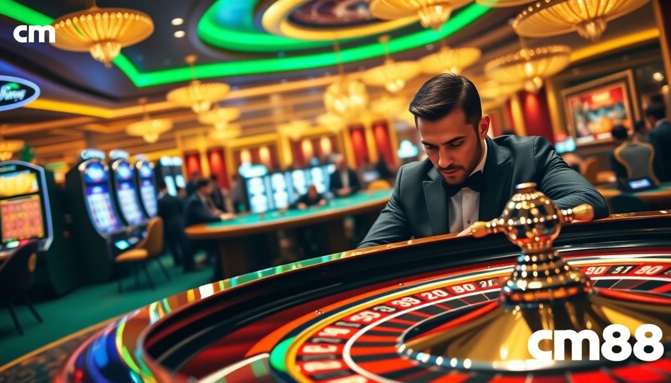 Experience the thrill of winning at CM88 roulette with intense gameplay and vibrant casino atmosphere.
