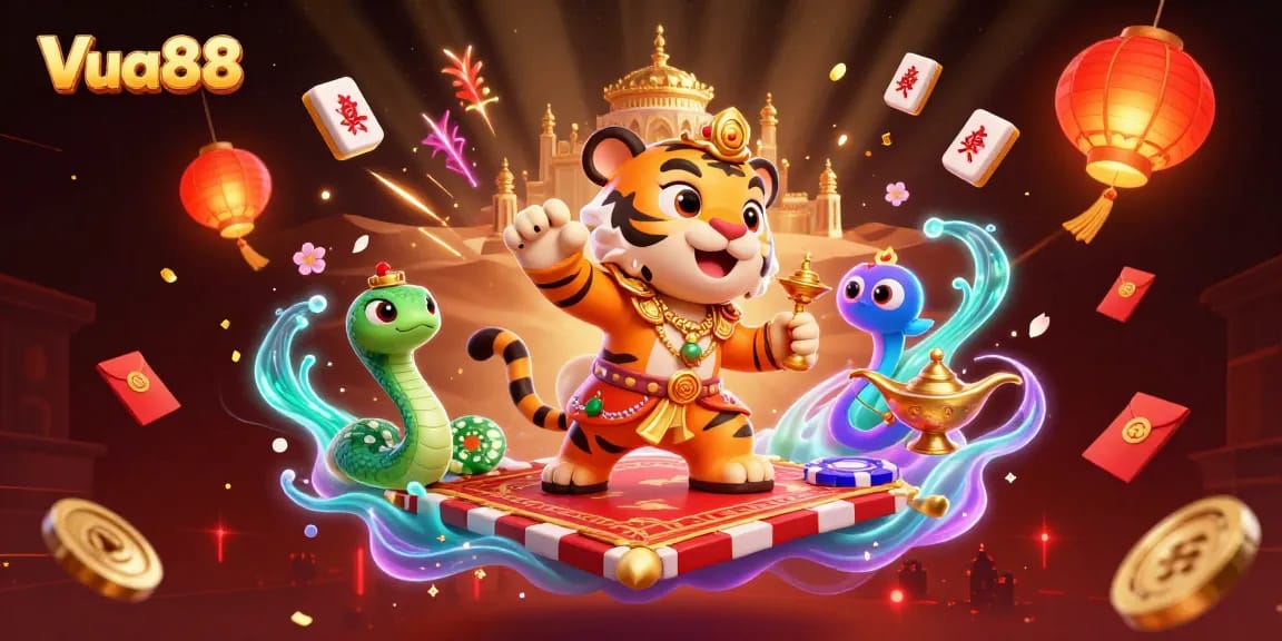 Experience thrilling gameplay with Vua88, featuring a vibrant 3D Arabian Nights-themed casino adventure.