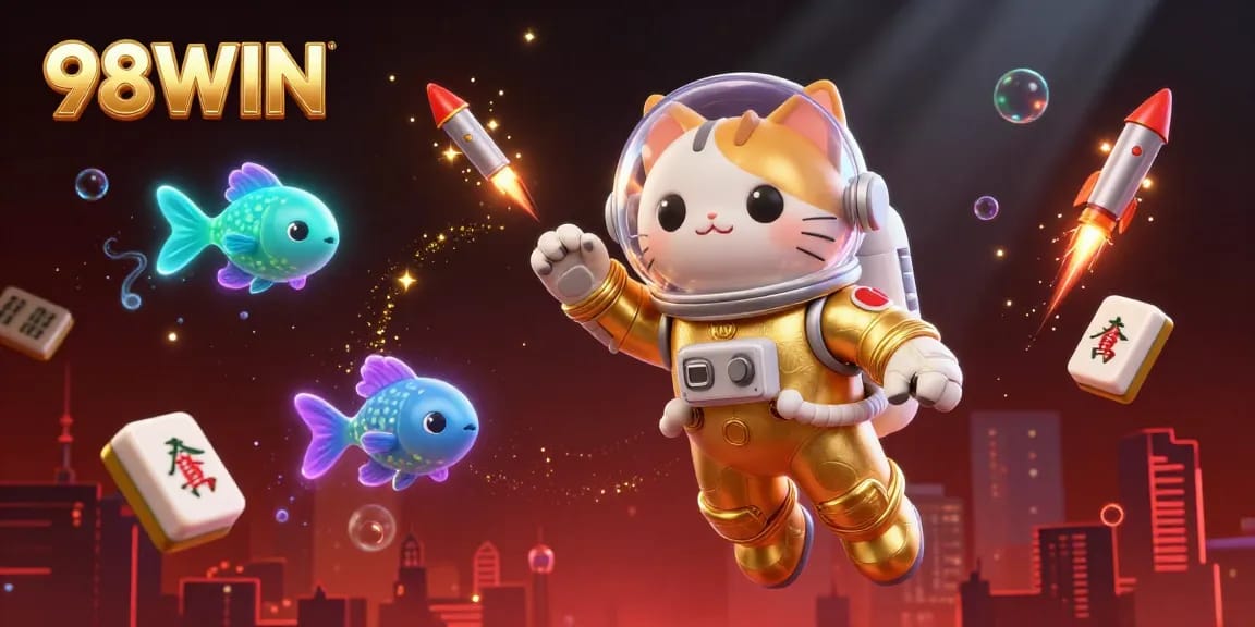 Experience vibrant 98WIN gameplay amidst captivating 3D casino elements and dynamic visuals.