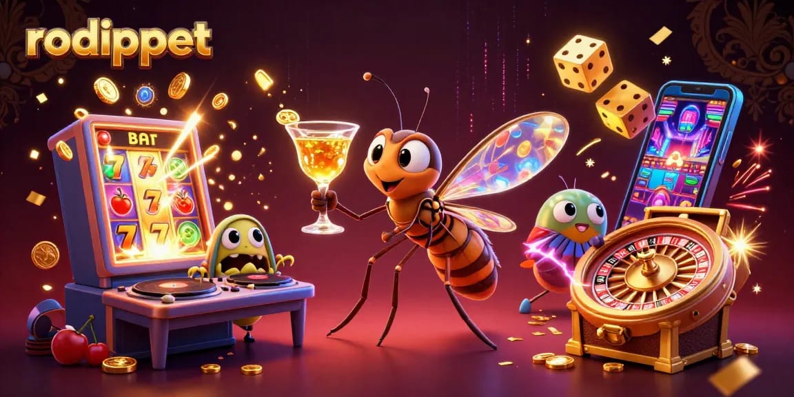 Experience thrilling gameplay with rodipet's exciting casino mascot scene and vibrant elements.