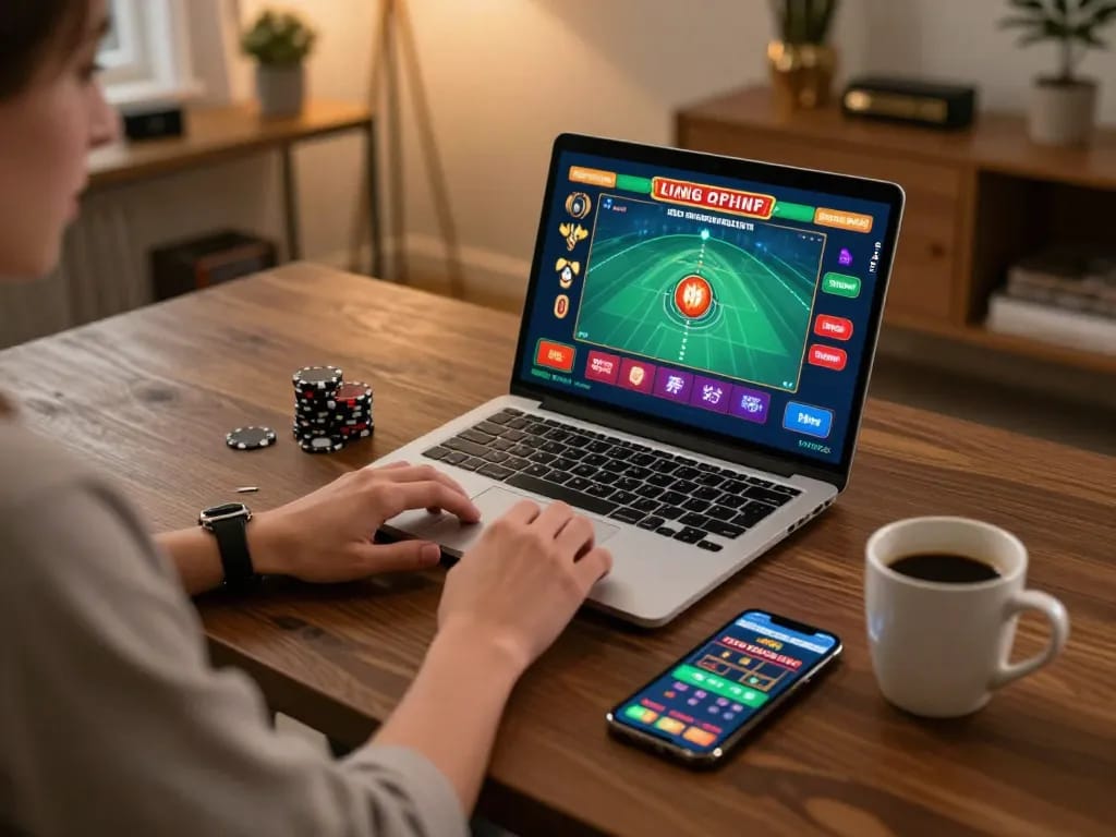 Engaging with live dealer games at https://tx88at.com/ while enjoying a cozy home atmosphere.
