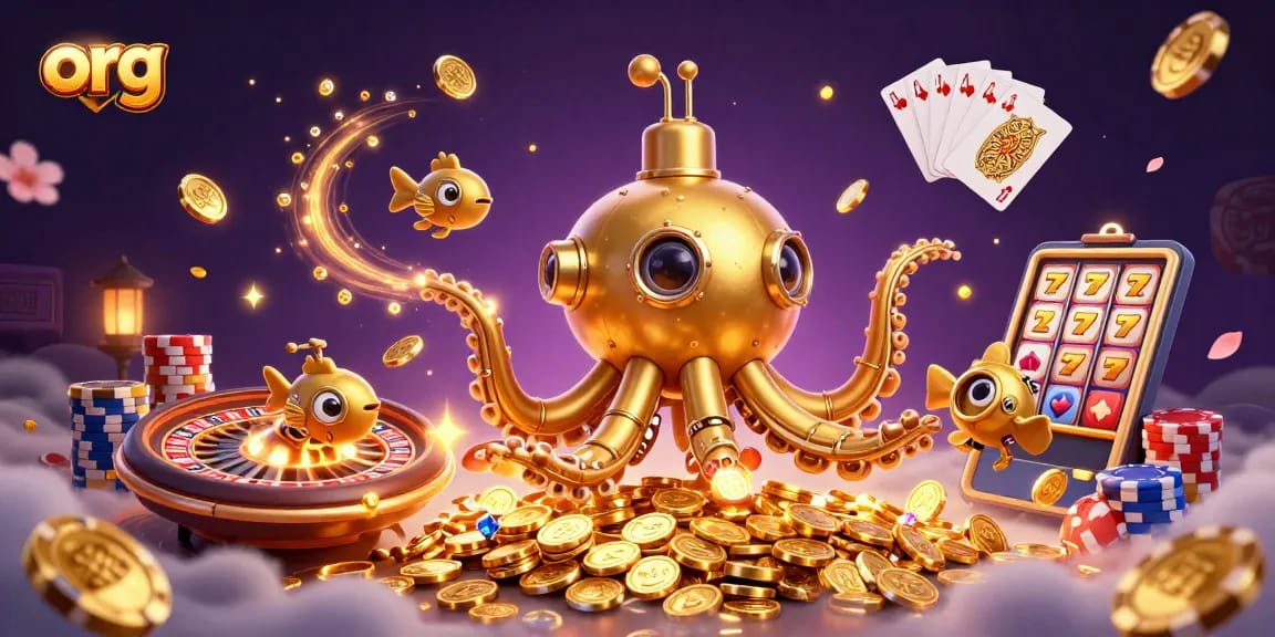 Experience thrilling gaming with golden kraken and vibrant casino elements at org.