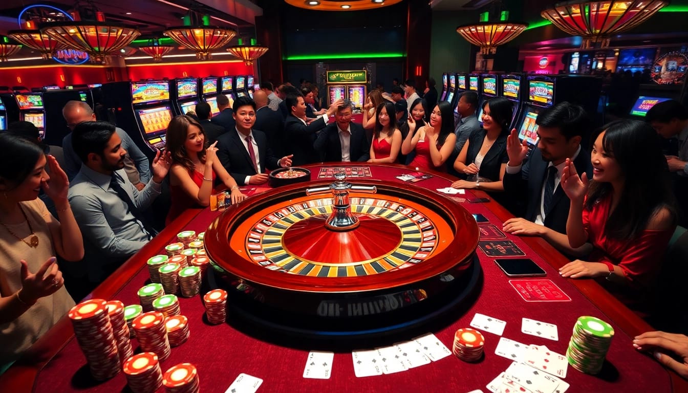 S8 casino players enjoying the thrill of gaming at a luxurious roulette table.