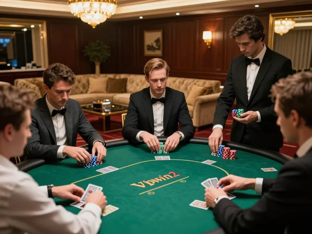 Participants winning big at vipwin2 poker table in a luxurious setting with vibrant ambience.