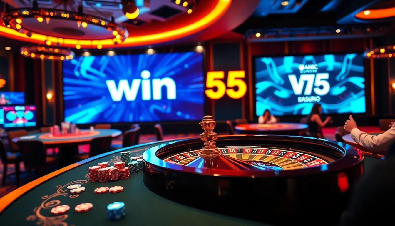 Experience high-stakes gaming at win55 with vibrant casino tables and exciting atmosphere.