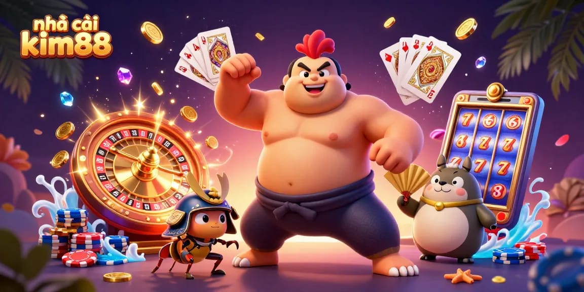 Experience thrilling action with nhà cái kim88 as a sumo wrestler rooster and samurai cricket dominate the casino.