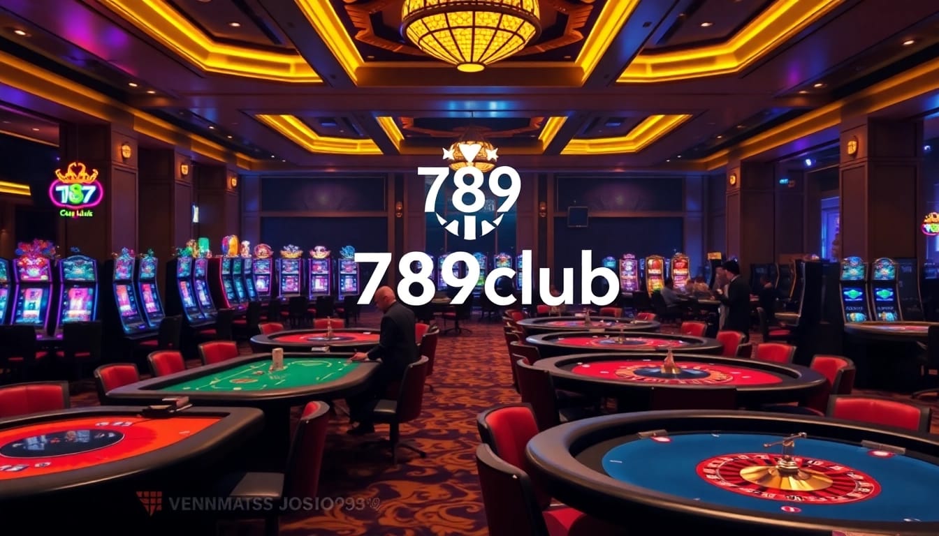 Players enjoying a thrilling gaming experience at 789club with vibrant casino elements.