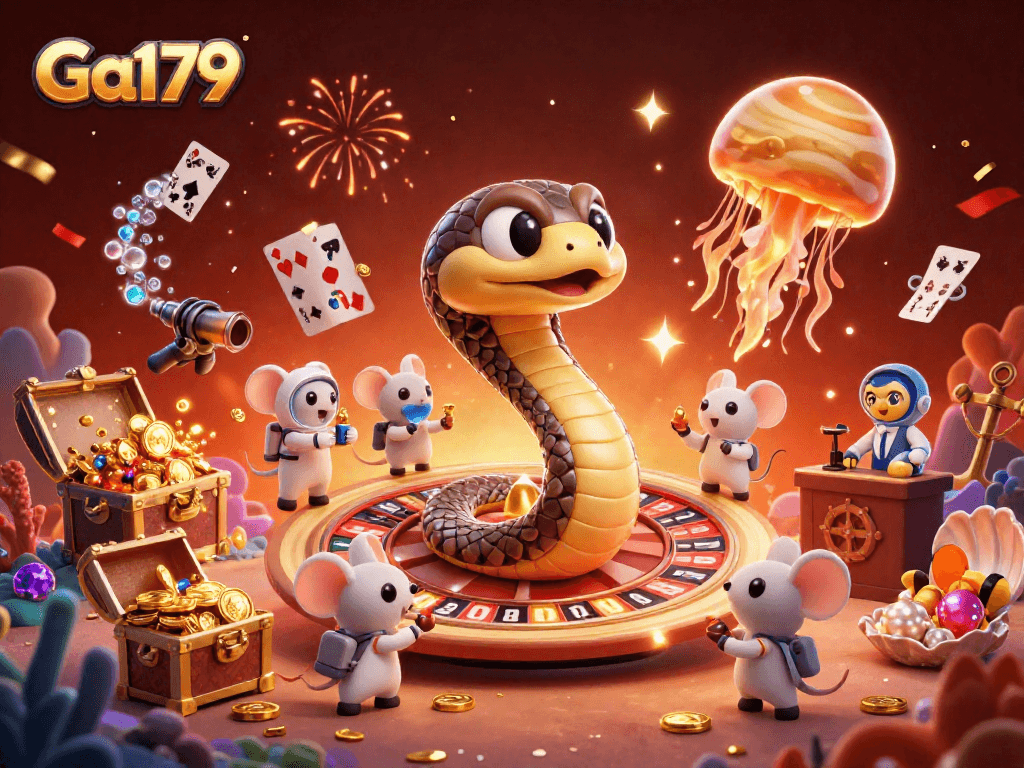 Enjoy thrilling bets at Ga179 with an astronaut-themed cosmic casino scene!