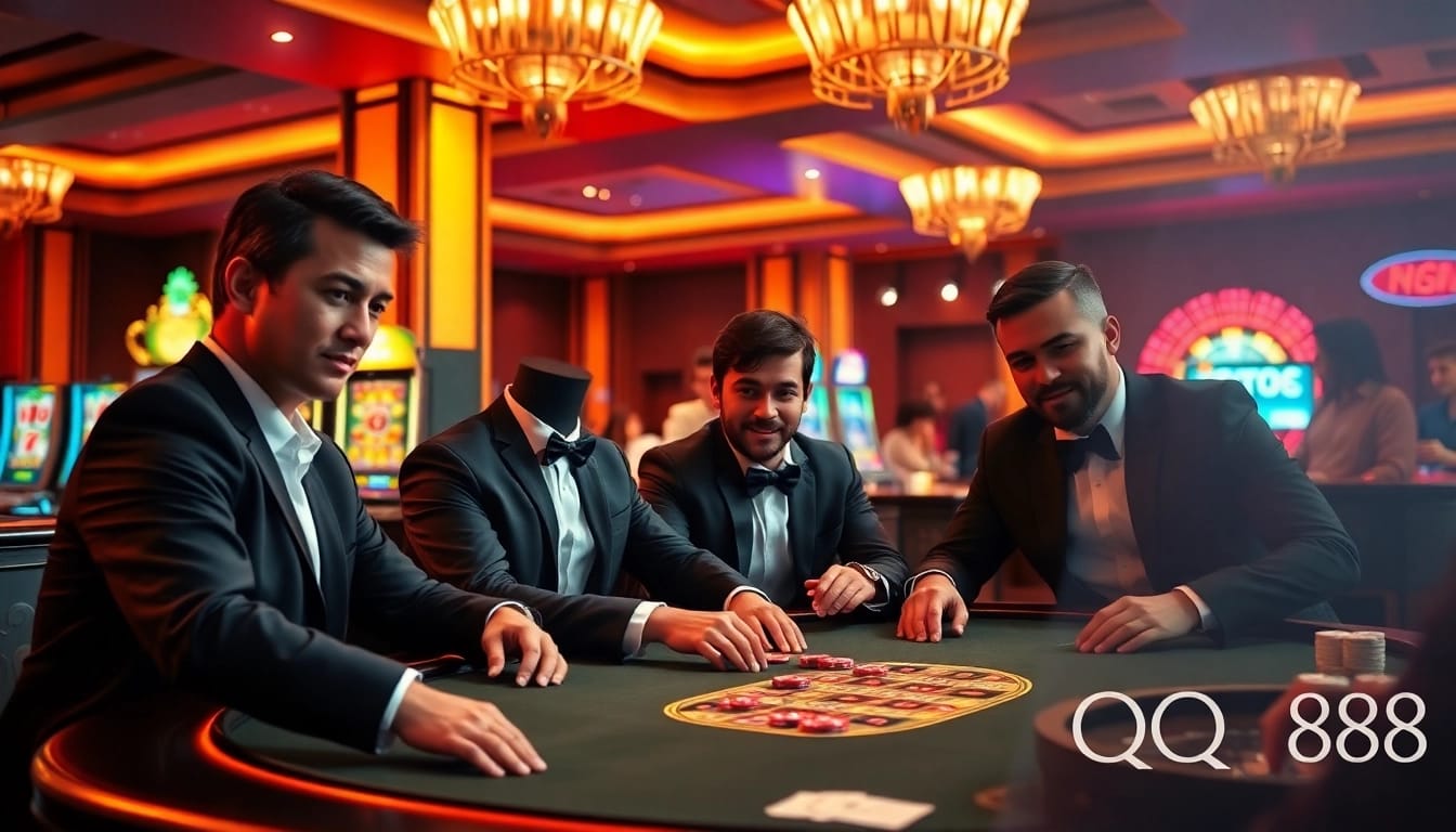 Experience premium gambling with Nhà Cái QQ88 in a luxurious casino setting.