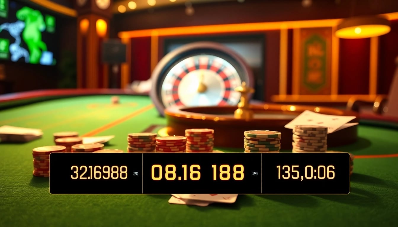 Experience kèo nhà cái at an elegant casino table with vibrant chips, cards, and live betting odds.