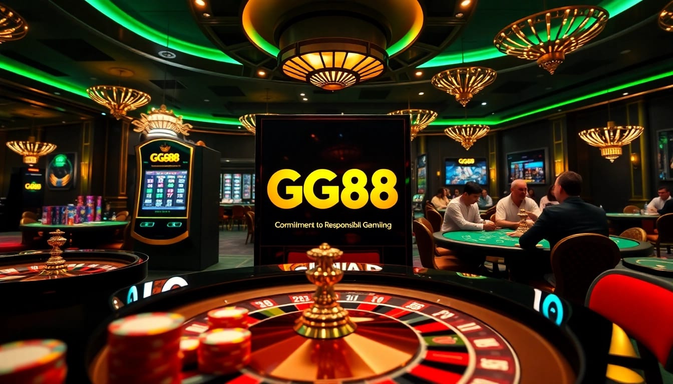 Players enjoy a thrilling experience at the GG88 slot machine in an elegant casino setting.