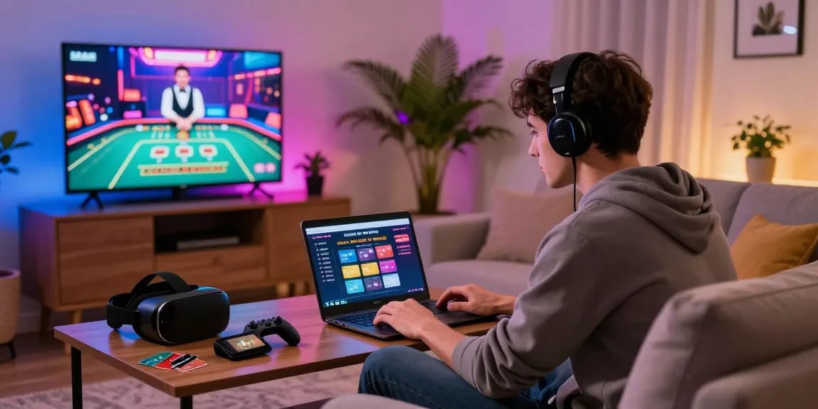 Scoarch.org.uk highlights the best credit card casinos with vibrant gaming setup and player engagement in cozy environment.