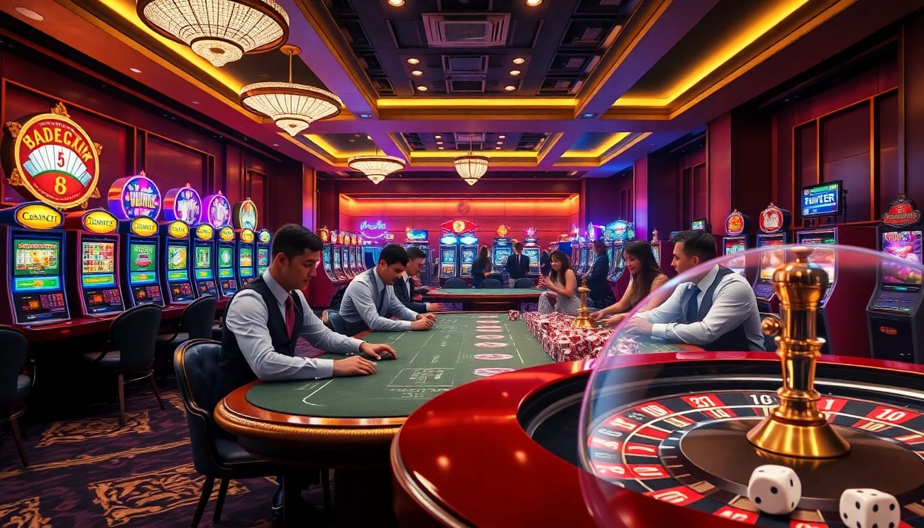 Experience thrilling gameplay at https://nk88top.com/ with exciting poker tables and vibrant slot machines.