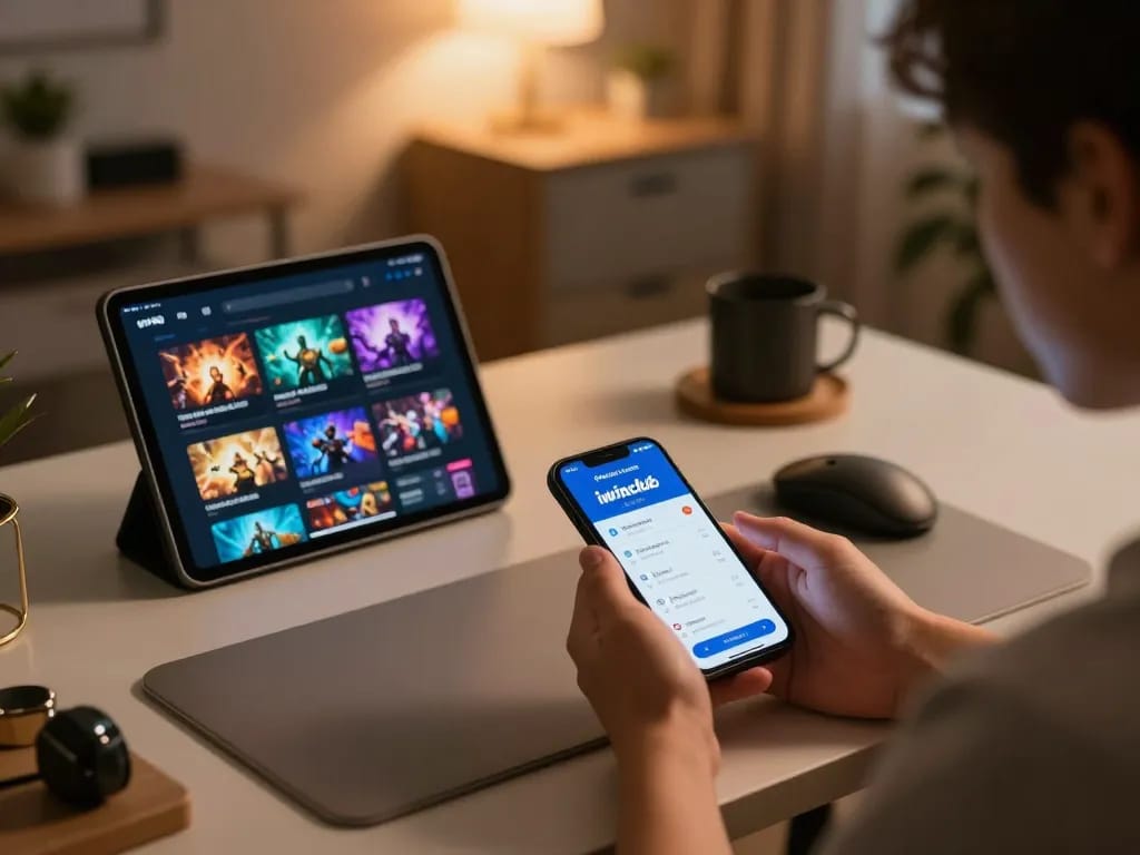 Engaging gameplay on the iwinclub app, showcasing a user immersed in online casino gaming.