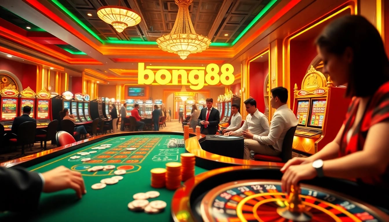Bong88 offers an exciting casino experience with high-stakes tables, vibrant slot machines, and thrilling gameplay.