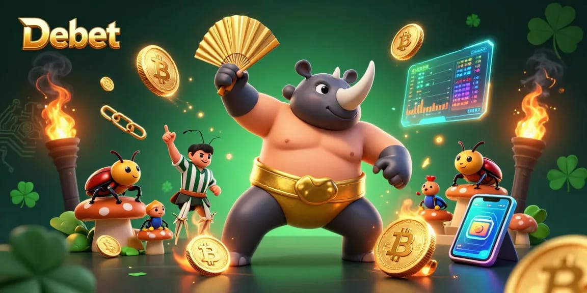 Join the excitement with Debet, as the sumo champion beetle stomps, sending coins flying.