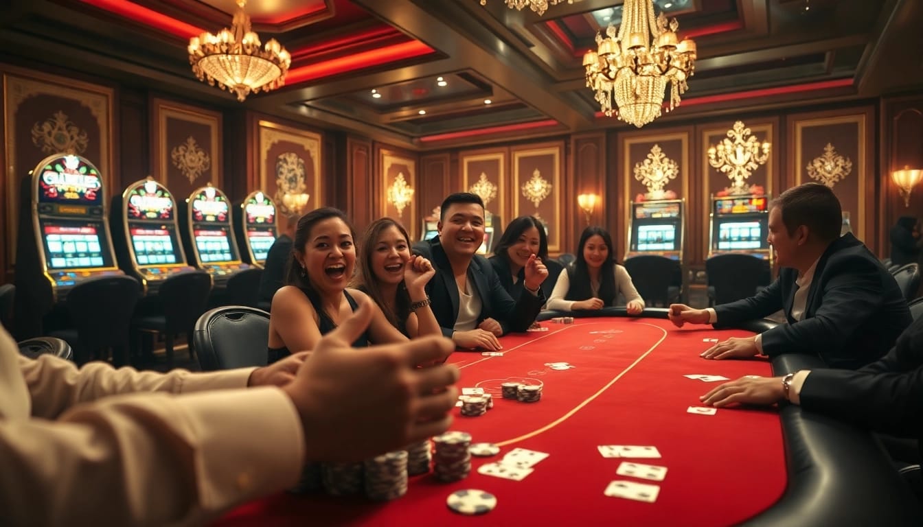Engage with thrilling gambling action at https://xx88.se.net/ featuring a lively poker table and vibrant casino atmosphere.