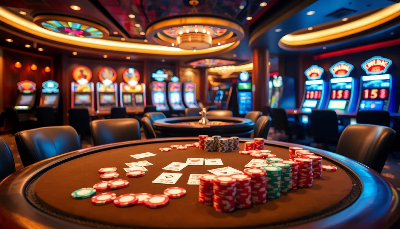Experience the thrill of gambling at GG88 with an exciting high-stakes poker table scene.