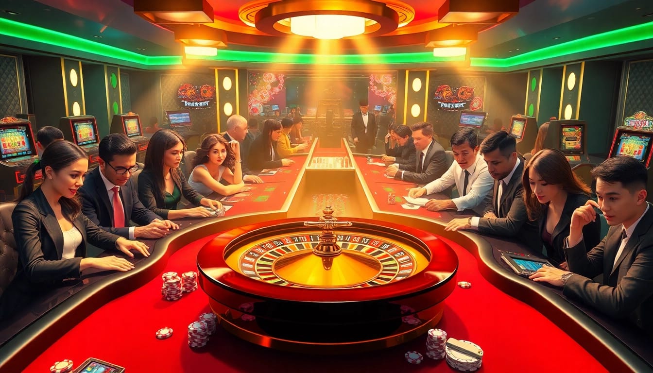 Experience the thrill of gambling at CN3789 with vibrant tables and engaging players.