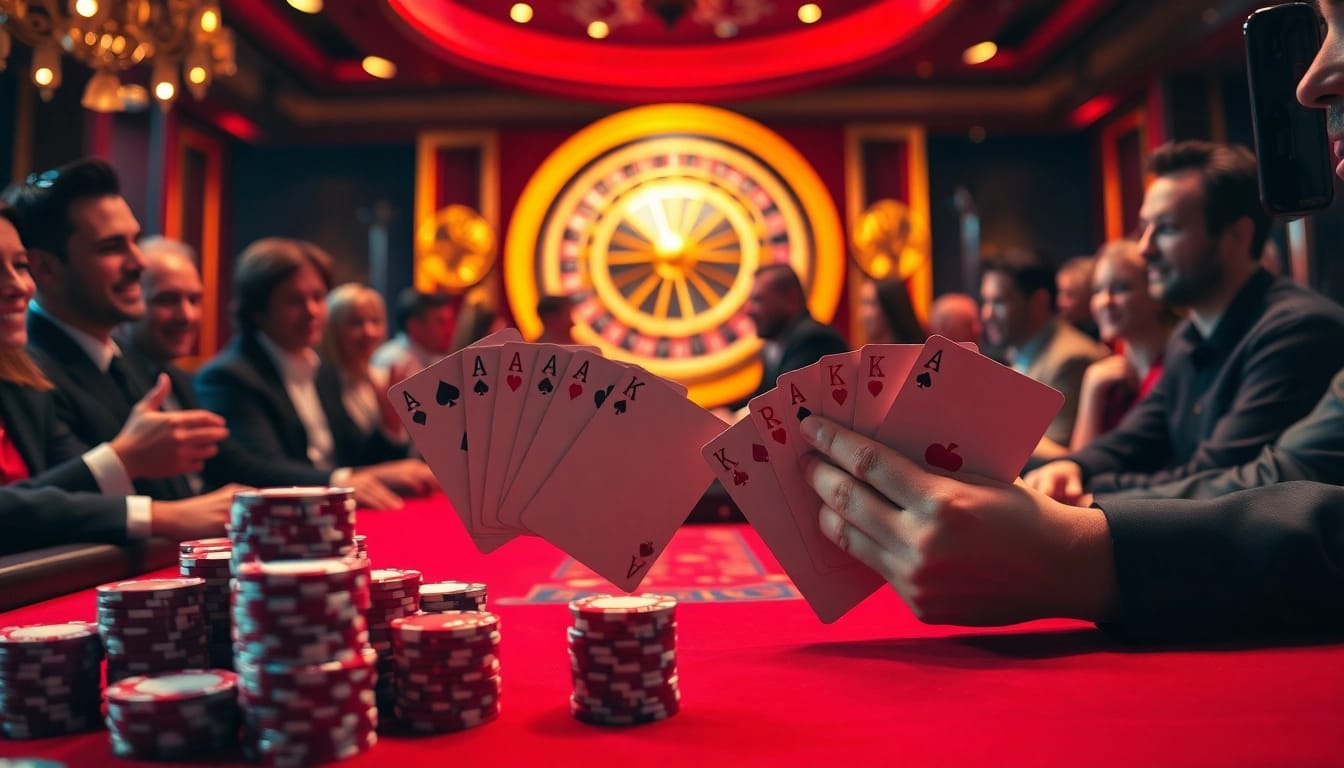 Experience thrilling high-stakes play at the rr99 casino table, with vibrant chips and cards.