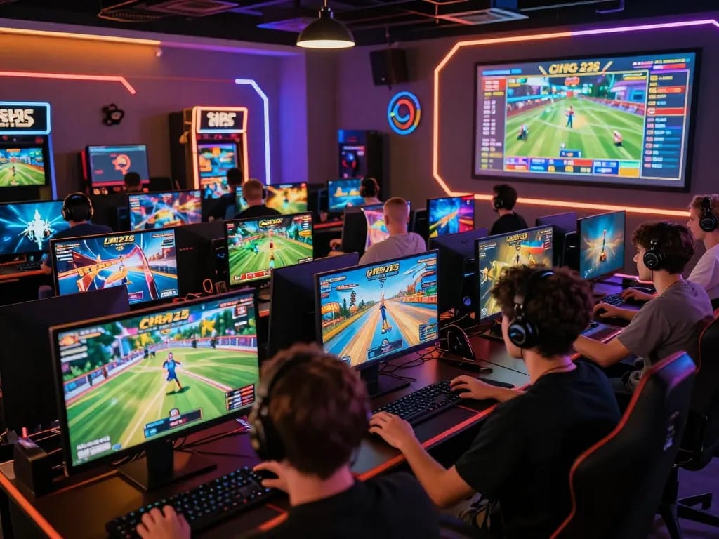 79win players intensely engaged in various online games in a dynamic gaming environment, showcasing live casino and fishing games.