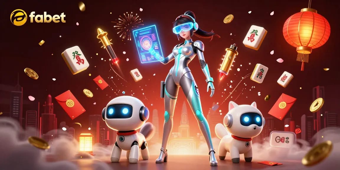 Experience fabet's vibrant online casino action with a 3D futuristic scene featuring engaging game elements.
