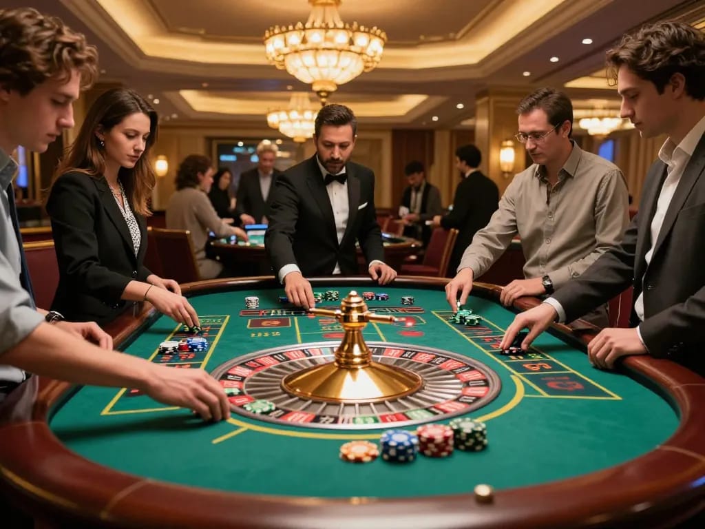 Players enjoy a spinning roulette at f8betz casino, capturing the excitement of betting.