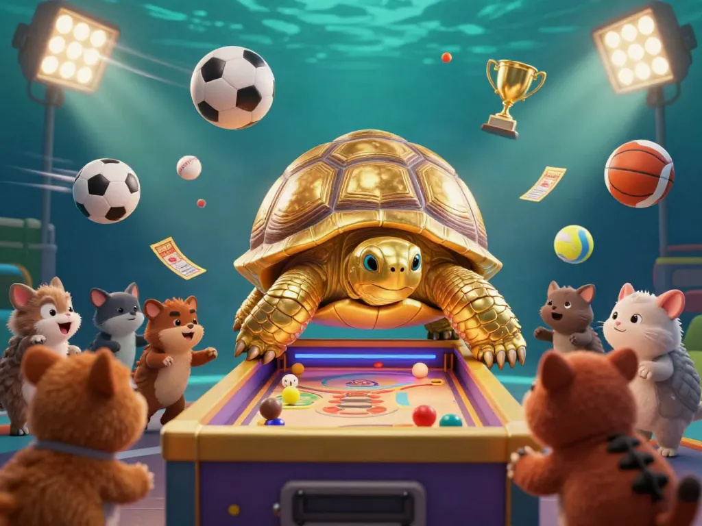 Engage with nha cai uy tin World Cup 2026 in a dynamic illustration of a golden tortoise as a pinball machine.