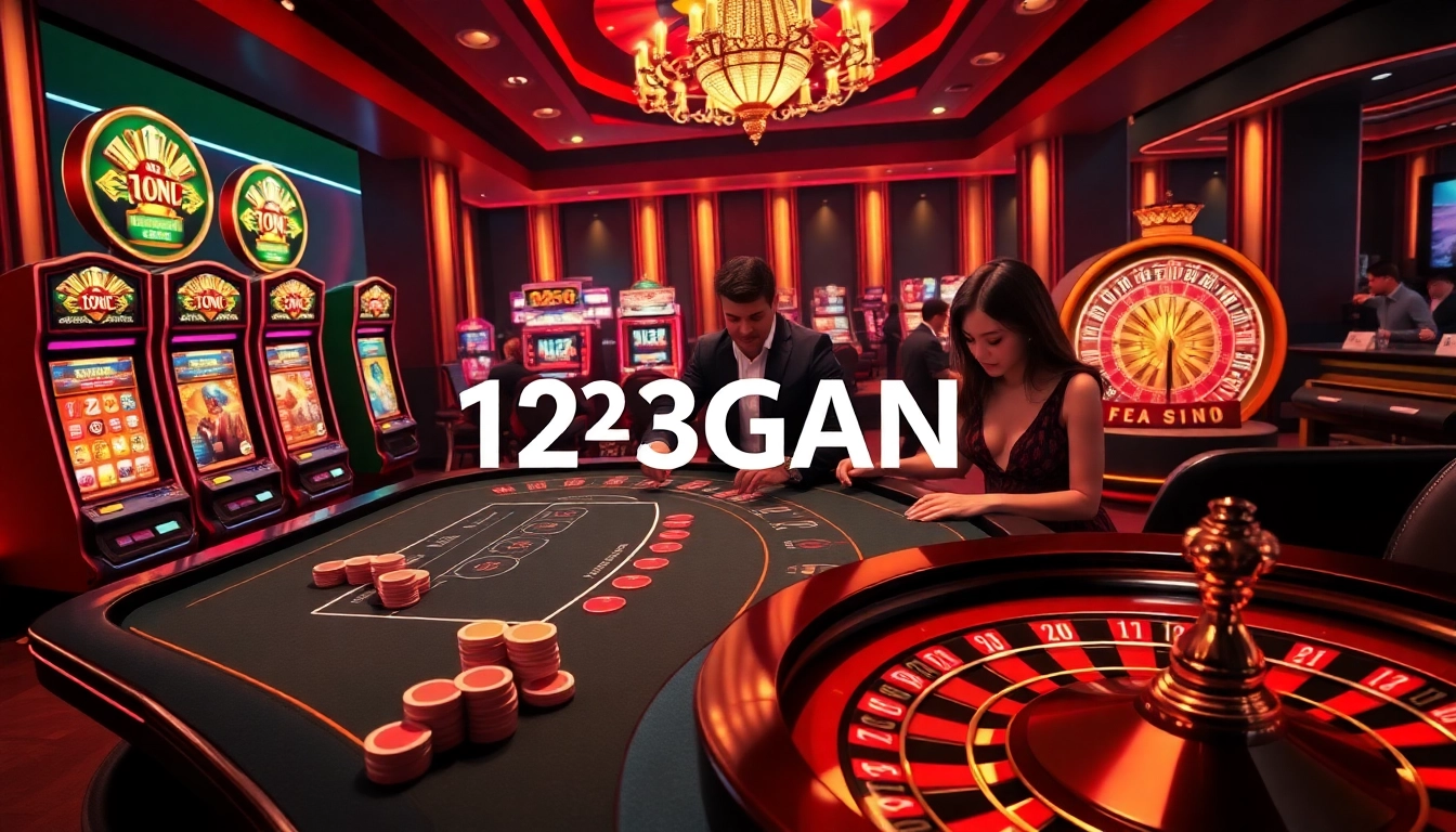 Experience the excitement of 123GA FUN with a vibrant online casino scene showcasing thrilling gameplay.
