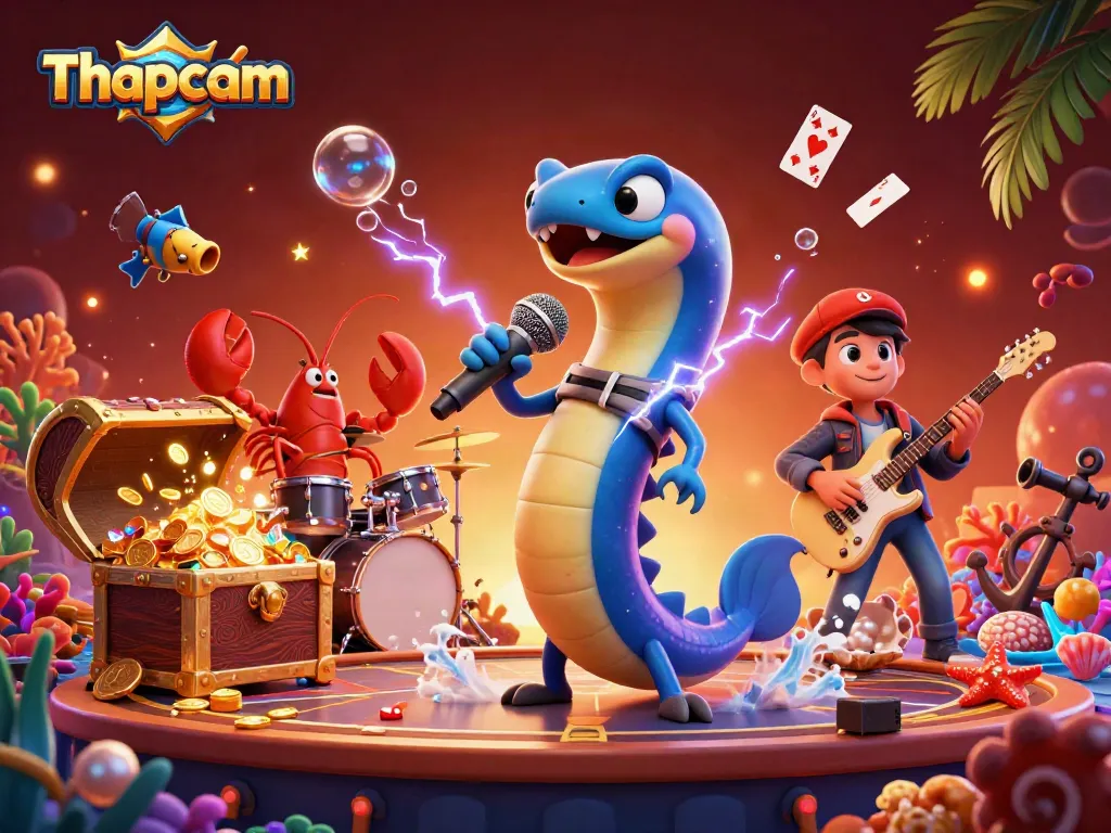 Thapcam elevates sports betting excitement with a colorful underwater casino illustration.