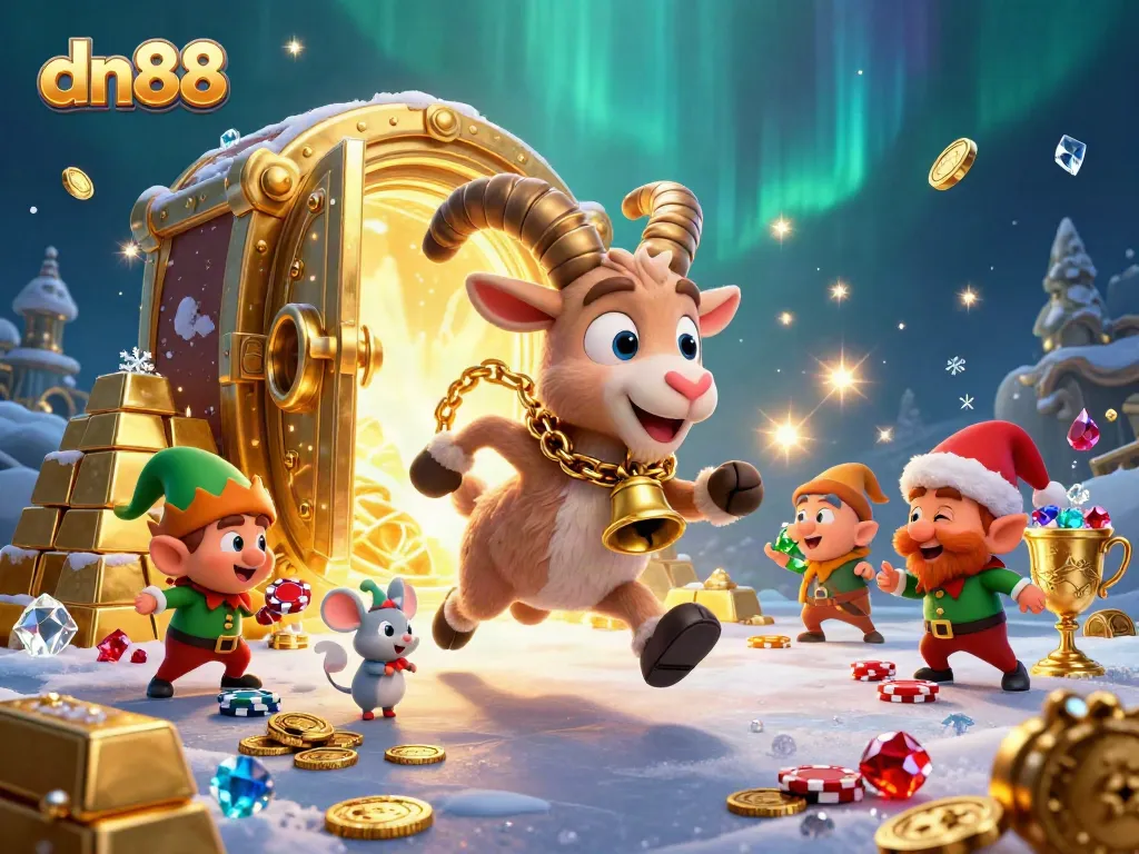 Engage in thrilling casino action with dn88 featuring a festive Krampus goat and playful elf gremlins.