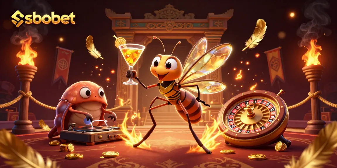 Experience sbobet's thrilling casino adventure with animated characters and dynamic elements.