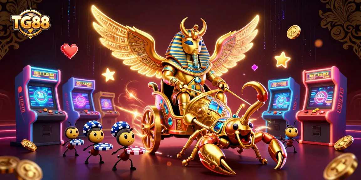 Experience the thrill of gambling at TG88 with dazzling casino games and colorful characters.