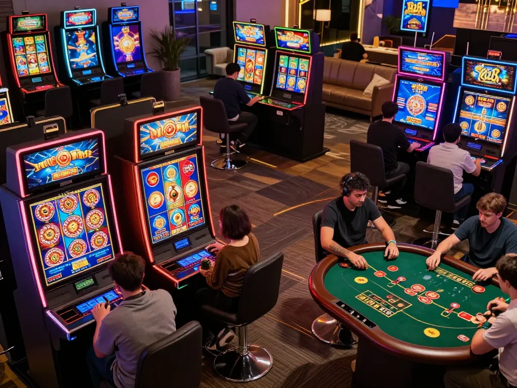 Players enjoying exciting gaming sessions at Ko66's online casino with vibrant slots and live dealers.