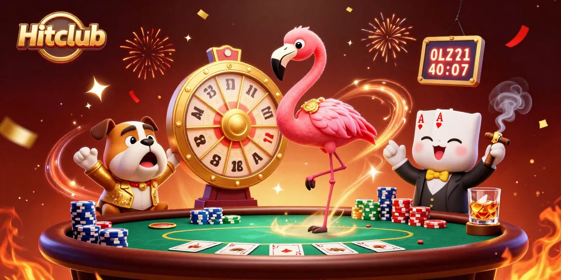 Hitclub showcases an exciting 3D scene with a game show host, bulldog contestant, and prizes galore.
