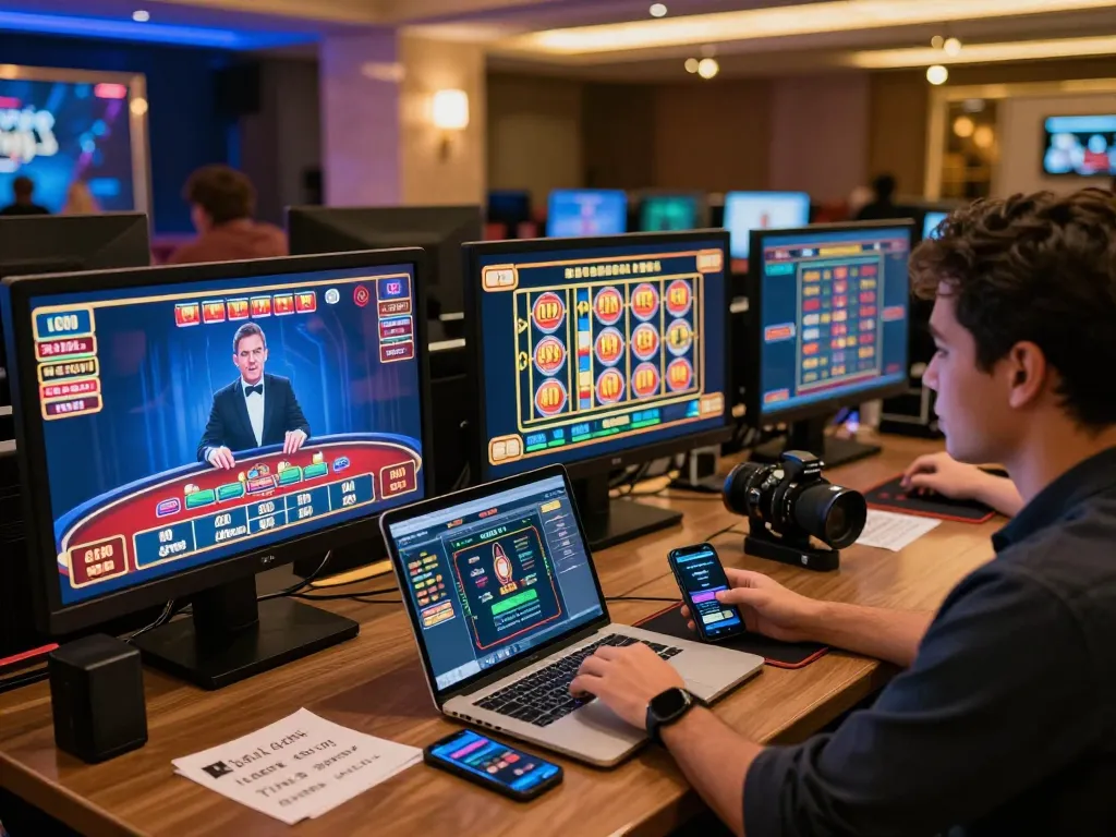 Player engaging with dacsandatphanrang's online casino games while strategizing betting options at home