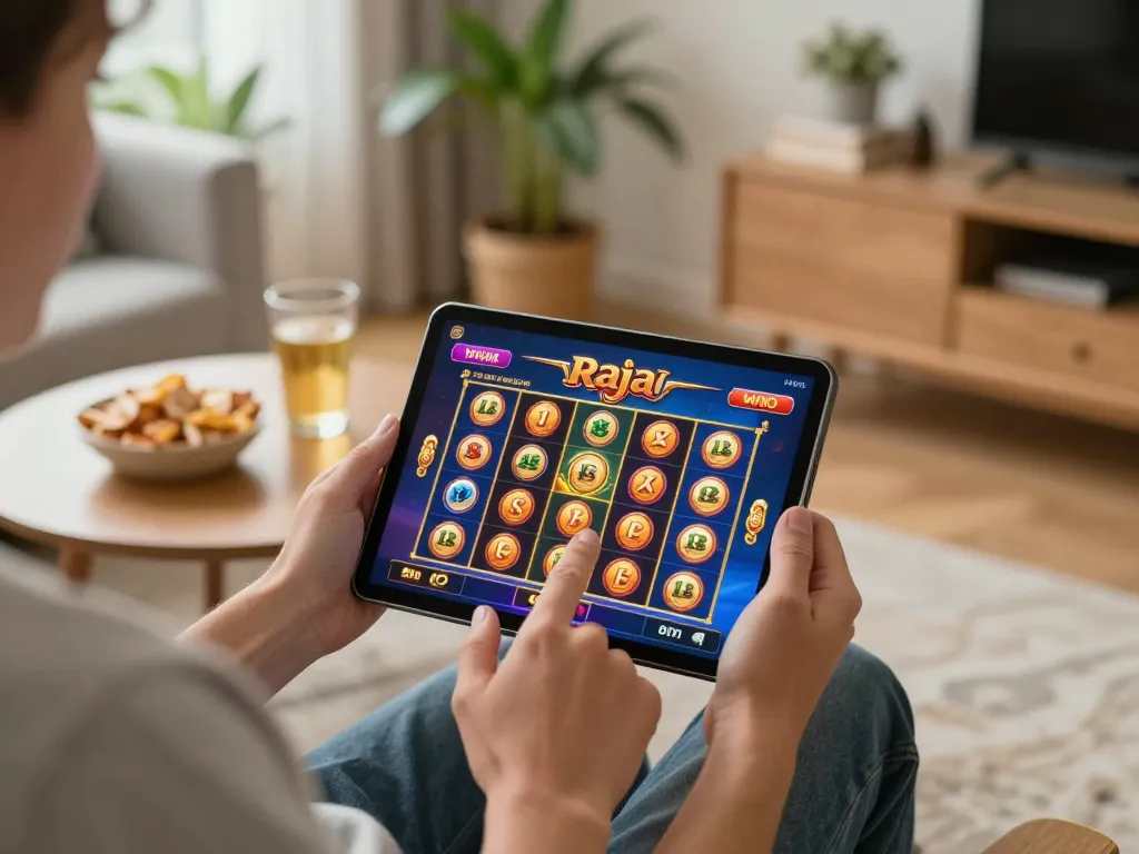 Engaging with raja slot games on a tablet for a strategic online gambling experience at home