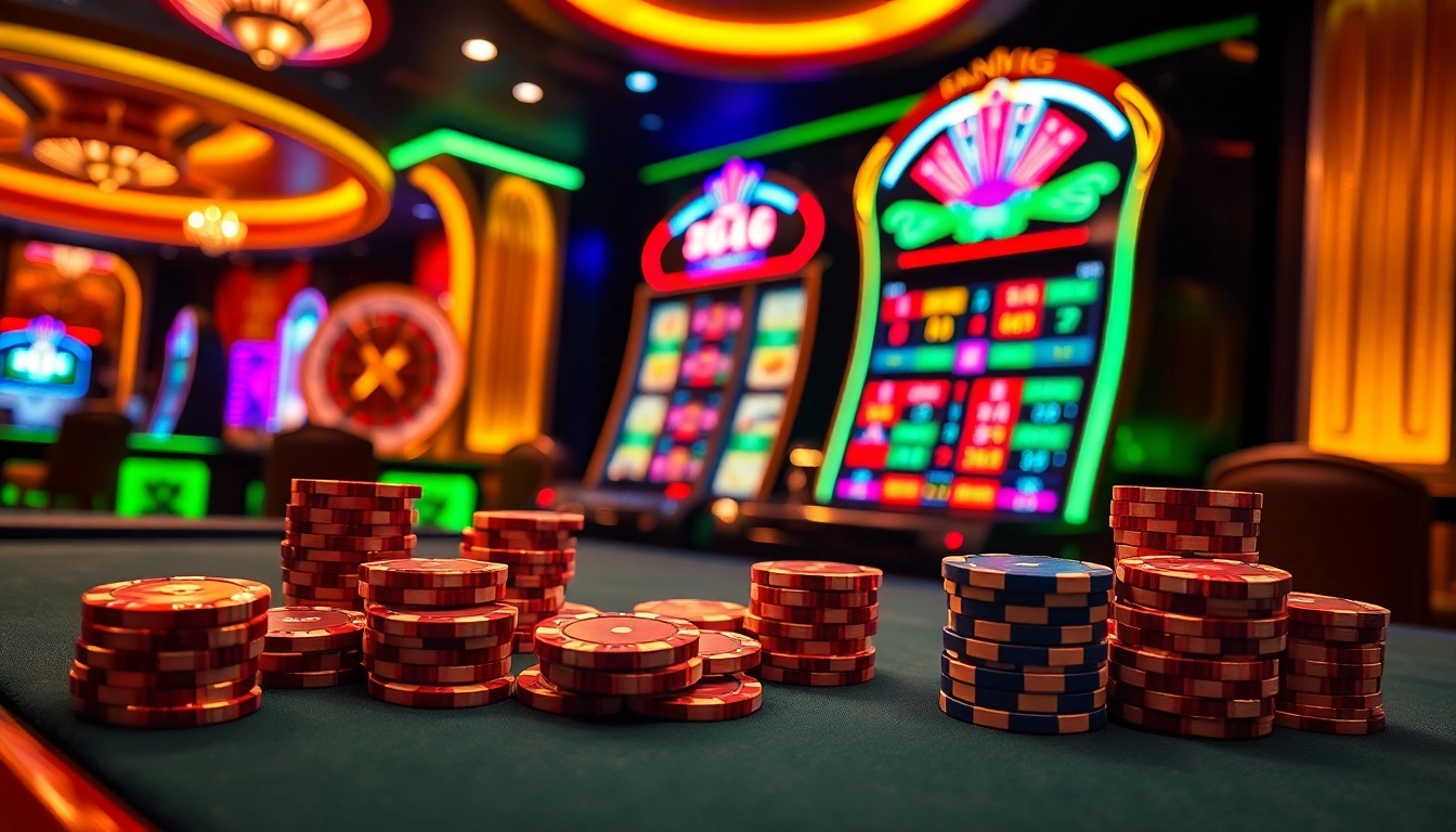 Experience the excitement of S8 gaming with vibrant casino tables and thrilling slot machines.