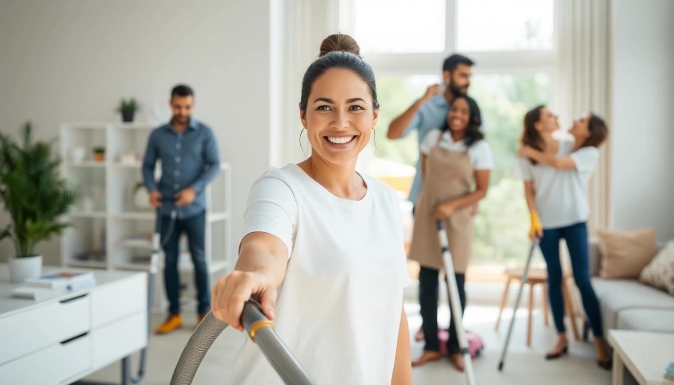 Enhance your home with cleaning services near me while professional cleaners in action.