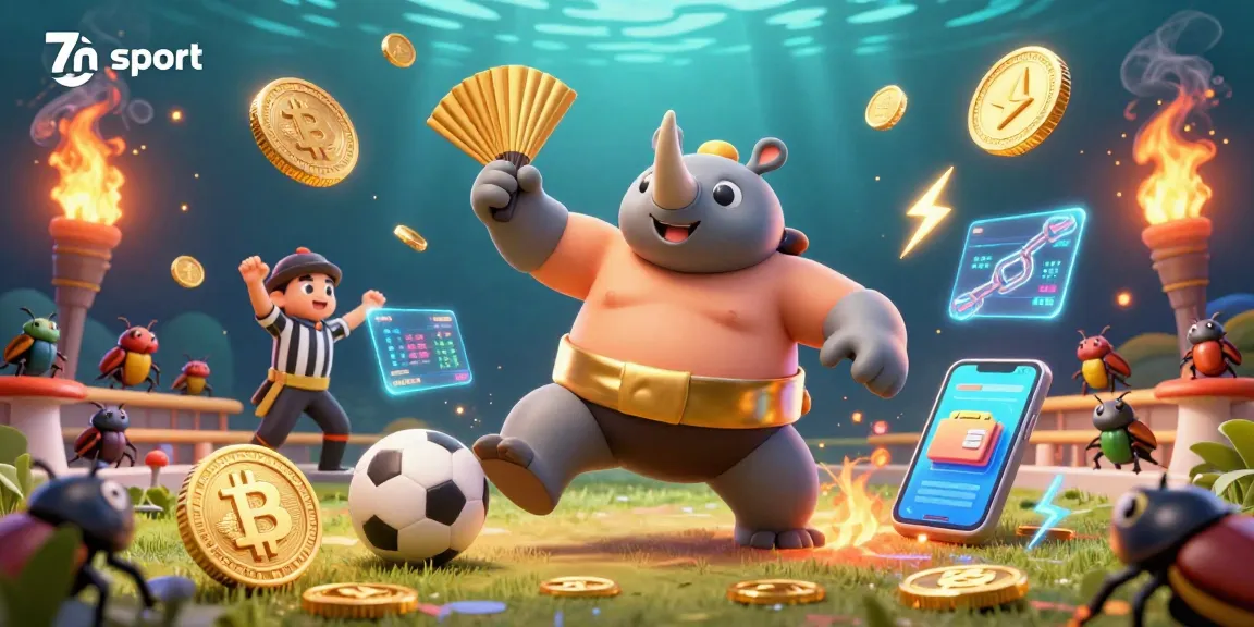 Experience thrilling sports betting action with 7m sport, featuring dynamic characters amidst a wealth of gambling elements.