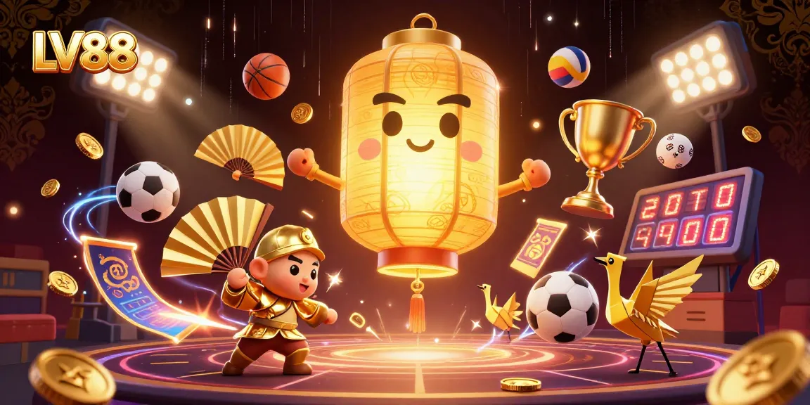 Experience the excitement of LV88 online casino with vibrant gaming elements and dynamic characters.