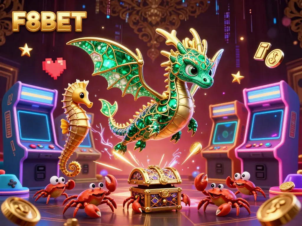 Experience thrilling gaming action at F8BET with its vibrant casino elements and enchanting sea characters.
