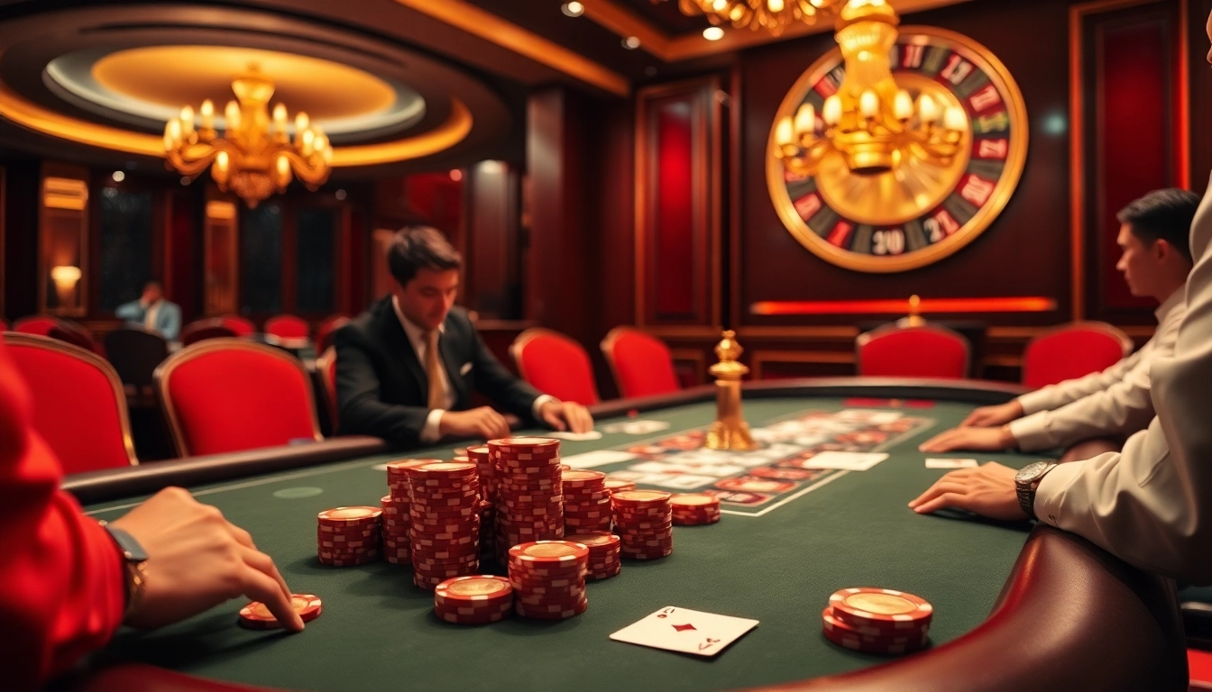 Experience the thrill of playing poker and betting at NK88 trang chủ with professional players and vibrant casino elements.