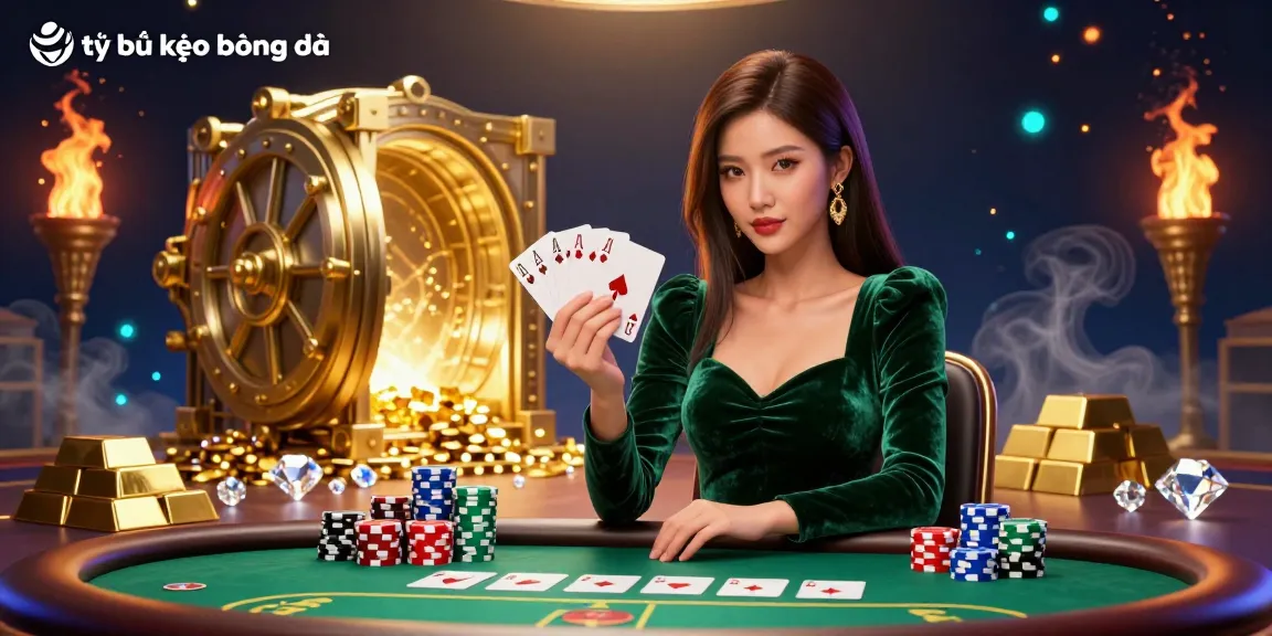 Betting strategies showcased in a vibrant scene with tỷ lệ kèo bóng đá and poker elements, highlighting an exciting atmosphere.