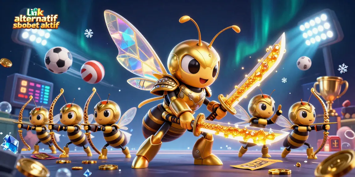 Experience the dynamic action of link alternatif sbobet aktif with a lively scene featuring samurai hornets and sports elements.
