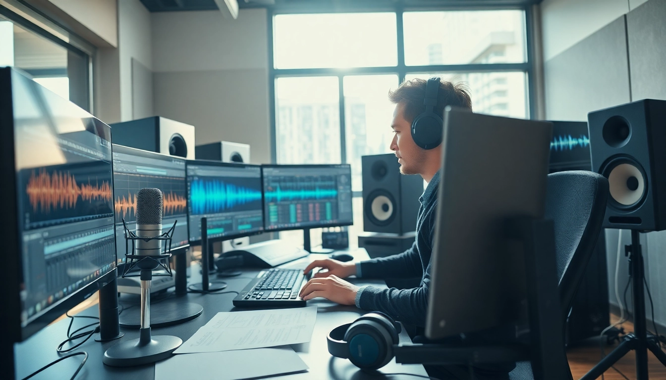 Enhance your music with online mastering services in a modern recording studio.