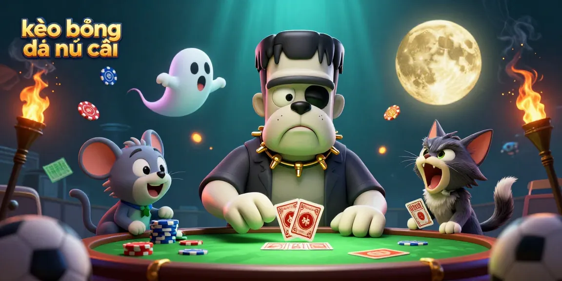 Engage with kèo bóng đá nhà cái in a rich 3D scene featuring animated characters and sports betting elements.