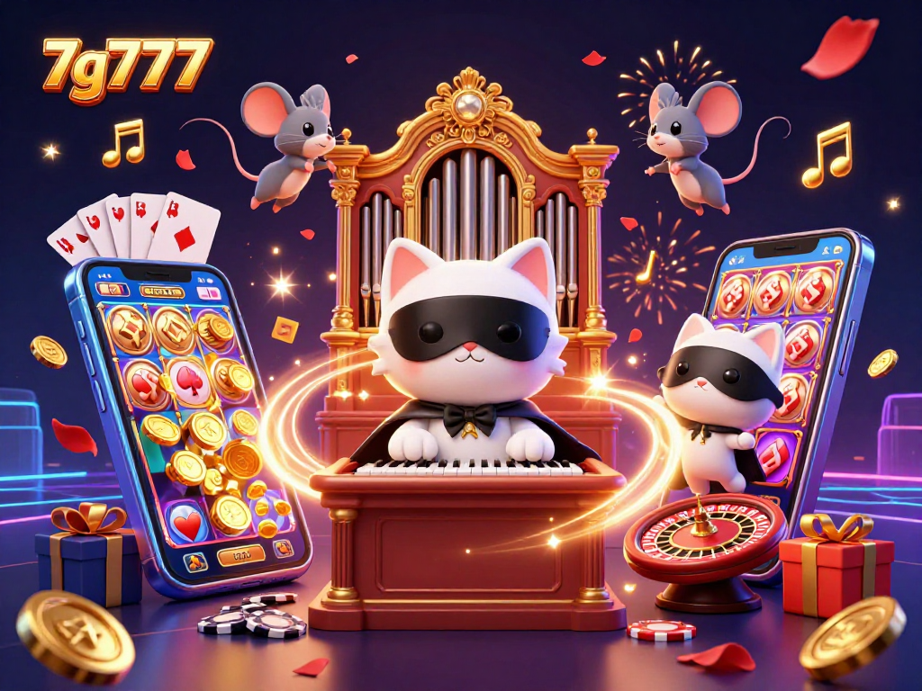 7g777 একটি আকর্ষণীয় অনলাইন ক্যাসিনো স্লট গেমের সাথে সাজানো দৃশ্য দেখাচ্ছে।